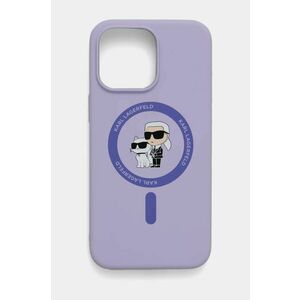 Karl Lagerfeld etui pentru telefon iPhone 15 Pro Max 6.7 culoarea violet, KLHMP15XSCMKCRHU imagine