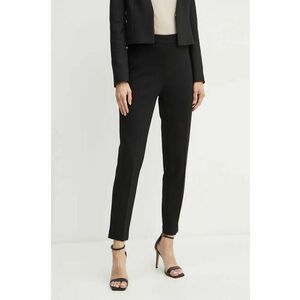 BOSS pantaloni femei, culoarea negru, drept, high waist, 50490056 imagine