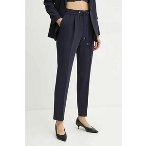 BOSS pantaloni femei, culoarea albastru marin, drept, high waist, 50490039 imagine