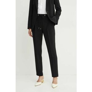 BOSS pantaloni femei, culoarea negru, drept, high waist, 50490039 imagine