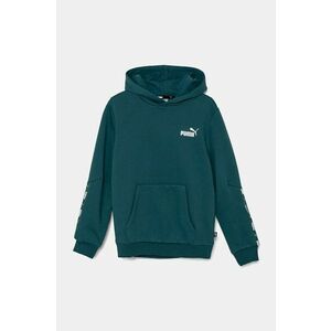 Puma bluza copii ESS Tape Hoodie culoarea verde, cu glugă, neted, 848818 imagine