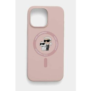 Karl Lagerfeld etui pentru telefon iPhone 16 Pro Max 6.9 culoarea roz, KLHMP16XSCMKCRHP imagine