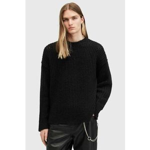 AllSaints pulover din amestec de lana HARLEN CREW barbati, culoarea negru, M075KB imagine