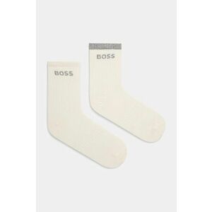 BOSS sosete 2-pack femei, culoarea bej, 50524401 imagine