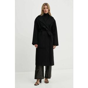 Nanushka palton de lana ALAMO culoarea negru, de tranzitie, oversize, NW23CROW01799 imagine