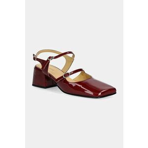 Alohas pumps Withnee culoarea bordo, cu toc drept, cu toc deschis, S100721-03 imagine