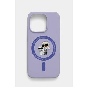 Karl Lagerfeld etui pentru telefon iPhone 15 Pro 6.1 culoarea violet, KLHMP15LSCMKCRHU imagine