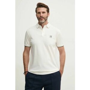 Hackett London polo de bumbac culoarea alb, cu imprimeu, HM563354 imagine