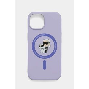 Karl Lagerfeld etui pentru telefon iPhone 15 6.1 culoarea violet, KLHMP15SSCMKCRHU imagine