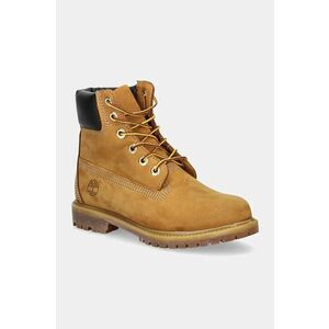 Timberland ghete de piele Premium 6 Inch femei, culoarea maro, cu toc plat, izolare usoara, TB1103617131 imagine