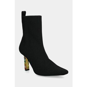 Kurt Geiger London botine Mayfair Knit Ankle Boot femei, culoarea negru, cu toc drept, 3438905609 imagine