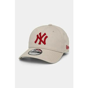 New Era șapcă de baseball din bumbac culoarea bej, cu imprimeu, 60240312 imagine