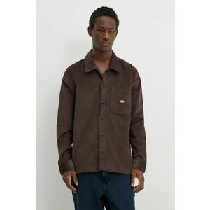 Dickies cămașă din velur CORDUROY culoarea maro, cu guler clasic, regular, DK0A8652 imagine