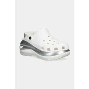 Crocs papuci Mega Crush Metallic Clog femei, culoarea alb, cu platforma, 210368 imagine