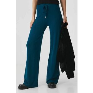 Medicine pantaloni de trening femei, culoarea verde, neted imagine