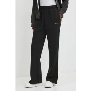 Tommy Jeans pantaloni de trening din bumbac culoarea negru, neted imagine