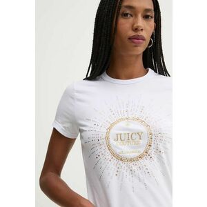 Juicy Couture tricou HERITAGE CROWN T-SHIRT femei, culoarea alb, JCGCT224013 imagine