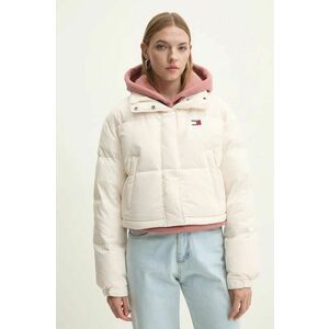 Tommy Jeans geaca de puf femei, culoarea bej, de iarna, oversize, DW0DW18820 imagine