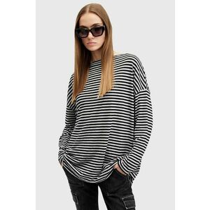 AllSaints bluza RITA STRIPE TEE femei, culoarea alb, modelator, W003JY imagine