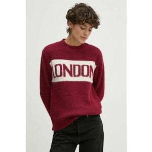 Pepe Jeans pulover din amestec de lana HILDA femei, culoarea bordo, PL702227 imagine