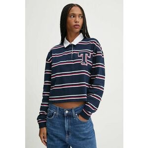 Tommy Jeans longsleeve din bumbac culoarea albastru marin, DW0DW18498 imagine