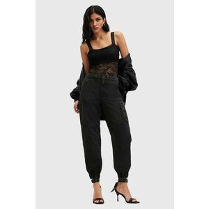 AllSaints pantaloni de bumbac FLORENCE JOGGER culoarea negru, fason cargo, medium waist, W017TB imagine