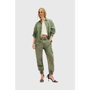 AllSaints pantaloni de bumbac FLORENCE JOGGER culoarea verde, fason cargo, medium waist, W017TB imagine