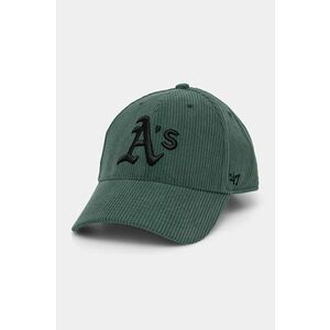 47 brand șapcă de baseball din catifea MLB Oakland Athletics culoarea verde, cu imprimeu, B-THCKM18EWS-DG imagine