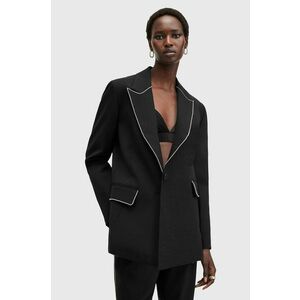 AllSaints sacou din lana ATLAS KRYS BLAZER culoarea negru, un singur rand de nasturi, neted, W005QB imagine