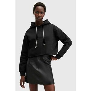 AllSaints hanorac de bumbac PIPPA SPARKLE HOODY femei, culoarea negru, cu glugă, neted, W117JB imagine