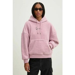 Karl Kani hanorac fleece culoarea roz, cu glugă, cu imprimeu, 61210027 imagine