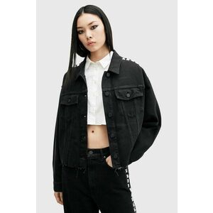 AllSaints geacă din denim PIPER STUD SHACKET femei, culoarea negru, de iarnă, oversized, W112PB imagine