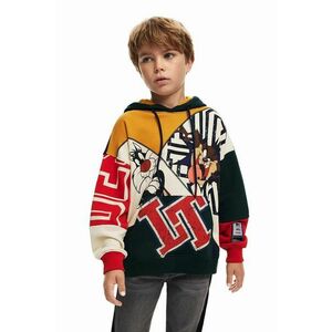 Desigual hanorac de bumbac pentru copii LOONEY TUNES culoarea galben, cu glugă, modelator, 24WBSK07 imagine