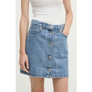 Pepe Jeans fusta jeans MINI SKIRT HW GLITTER mini, evazati, PL901164 imagine