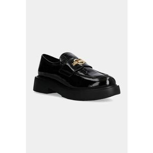 Love Moschino mocasini de piele femei, culoarea negru, cu platforma, JA10404G0LIB0000 imagine