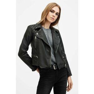 AllSaints geaca de piele CARGO BIKER femei, culoarea negru, de tranzitie, W085LB imagine