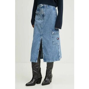 Tommy Jeans fusta jeans midi, drept, DW0DW18226 imagine