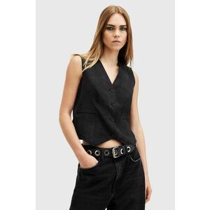 AllSaints vesta AVERIE TEN WAISTCOAT femei, culoarea negru, un singur rand de nasturi, W028QC imagine