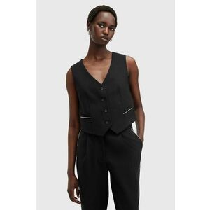 AllSaints vesta din amestec de lana ATLAS KRYS WAISTCOAT culoarea negru, un singur rand de nasturi, W006QB imagine