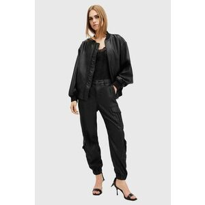 AllSaints pantaloni HIMARI CARGO TROUSER femei, culoarea negru, fason cargo, medium waist, W003TC imagine