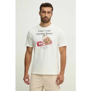 Pepe Jeans tricou din bumbac AXEL TEE barbati, culoarea alb, cu imprimeu, PM509622 imagine