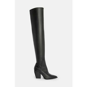 AllSaints cizme Lara Boot femei, culoarea negru, cu toc drept, W099FB imagine