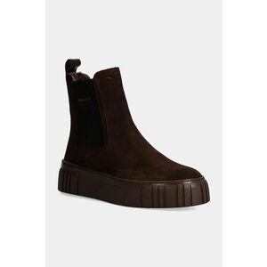 Gant botine din piele intoarsa Snowmont femei, culoarea maro, cu platforma, izolare usoara, 29553786 G896 imagine