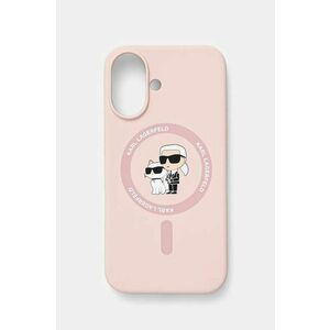 Karl Lagerfeld etui pentru telefon iPhone 16 6.1 culoarea roz, KLHMP16SSCMKCRHP imagine