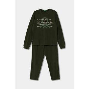 United Colors of Benetton pijama copii culoarea verde, cu imprimeu, 3DKE0P073 imagine