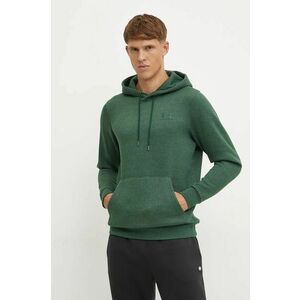 Under Armour bluza Essential Fleece barbati, culoarea verde, cu glugă, cu imprimeu, 1373880 imagine