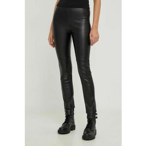 Answear Lab pantaloni femei, culoarea negru, drept, high waist imagine