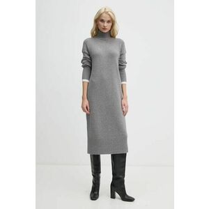 Barbour rochie din amestec de lana culoarea gri, midi, oversize imagine