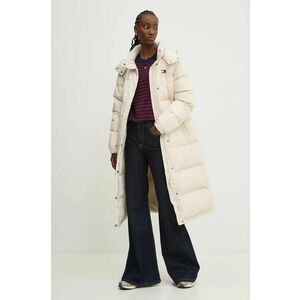 Tommy Jeans geaca de puf femei, culoarea bej, de iarna, oversize, DW0DW18860 imagine