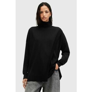 AllSaints pulover de lana BERN WRAP JUMPER femei, culoarea negru, cu guler, W028KB imagine